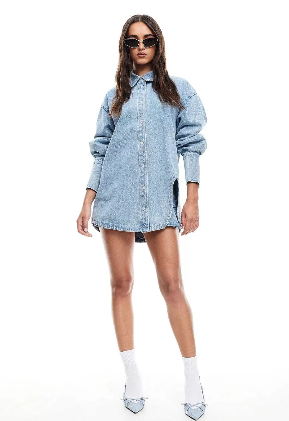 Lioness Off Duty Denim Shirt New